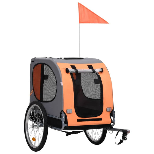 Pet Bike Trailer Orange And Grey