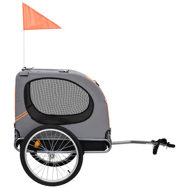 Pet Bike Trailer Orange And Grey