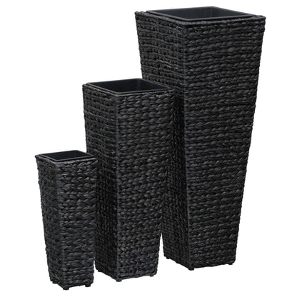 Raised Beds 3 Pcs Water Hyacinth Black