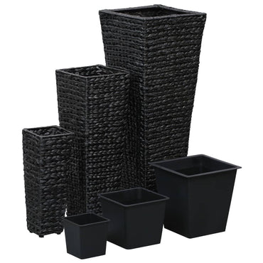 Raised Beds 3 Pcs Water Hyacinth Black