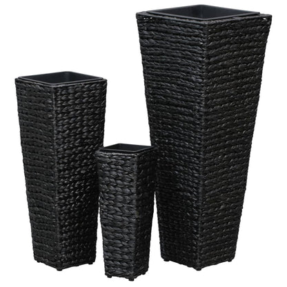 Raised Beds 3 Pcs Water Hyacinth Black