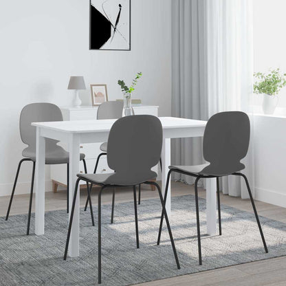 Dining Table White 114X71X75 Cm Solid Rubber Wood