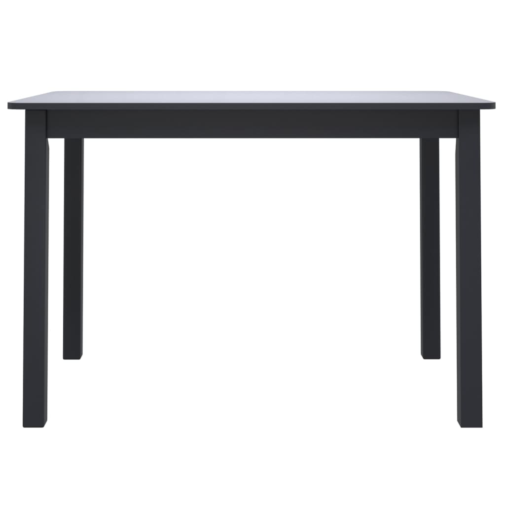 Dining Table Black 114X71X75 Cm Solid Rubber Wood