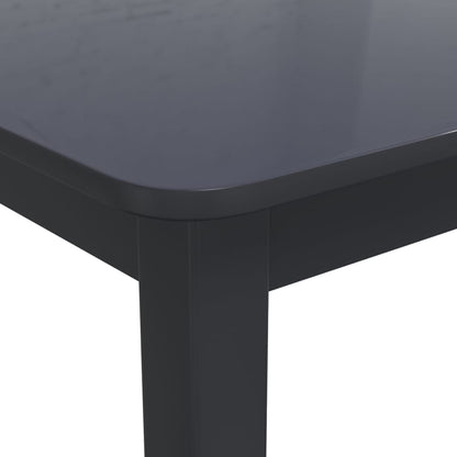 Dining Table Black 114X71X75 Cm Solid Rubber Wood