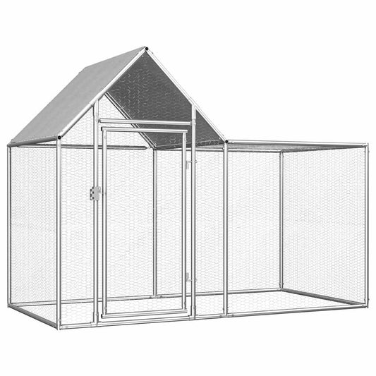 Chicken Coop 2X1X1.5 M Galvanised Steel