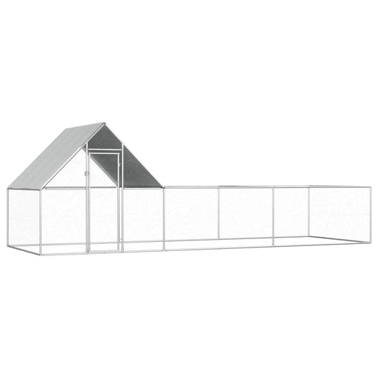 Chicken Coop 6X2X2 M Galvanised Steel