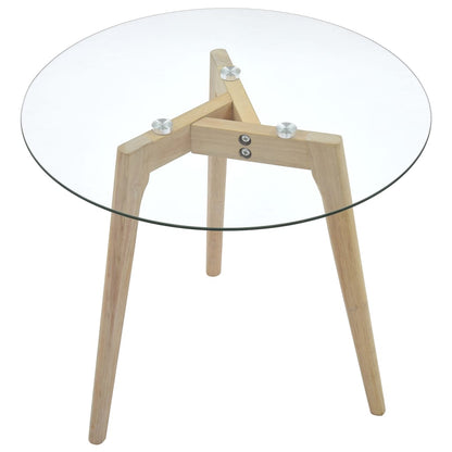 Side Table Set 2 Pcs Tempered Glass