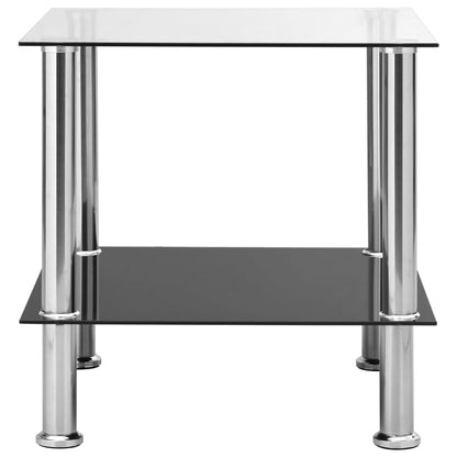 Side Table Transparent 45X50X45 Cm Tempered Glass