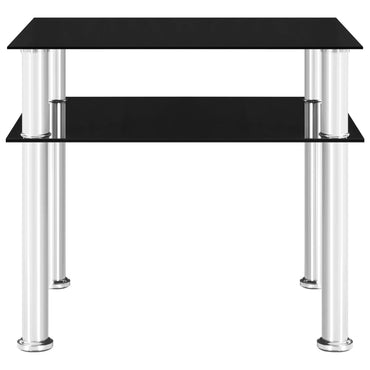 Side Table Black 45X50X45 Cm Tempered Glass