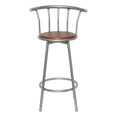 Bar Stools 2 Pcs Brown Steel