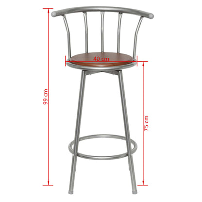 Bar Stools 2 Pcs Brown Steel