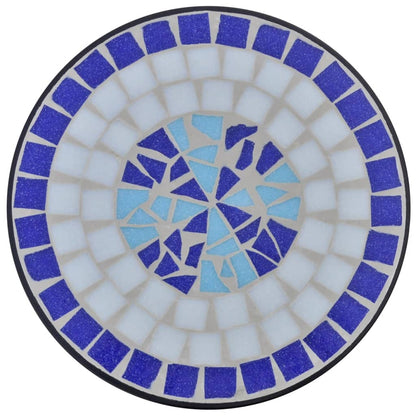 Mosaic Side Table Plant Table Blue White