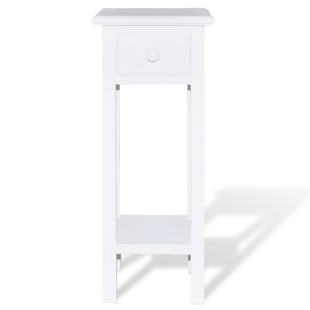 Side Table With Drawer White