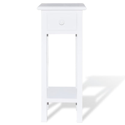 Side Table With Drawer White