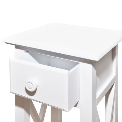 Side Table With Drawer White