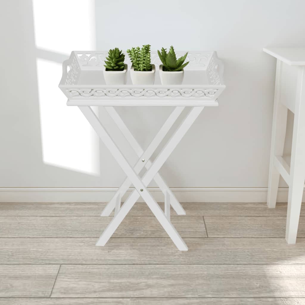 Side Table With Tray White