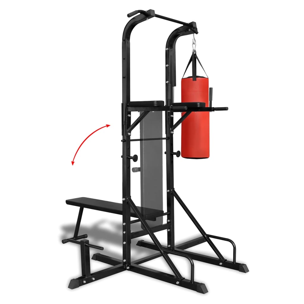 Power Tower With Sit-Up Bench And Boxing Bag