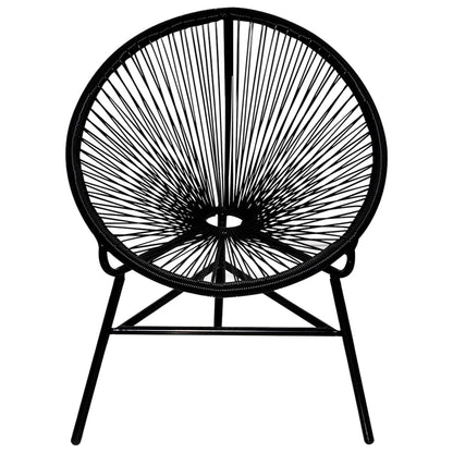 Garden Moon Chair Poly Rattan Black