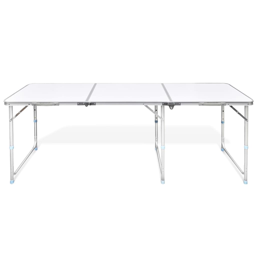 Foldable Camping Table Height Adjustable Aluminium 180 X 60 Cm