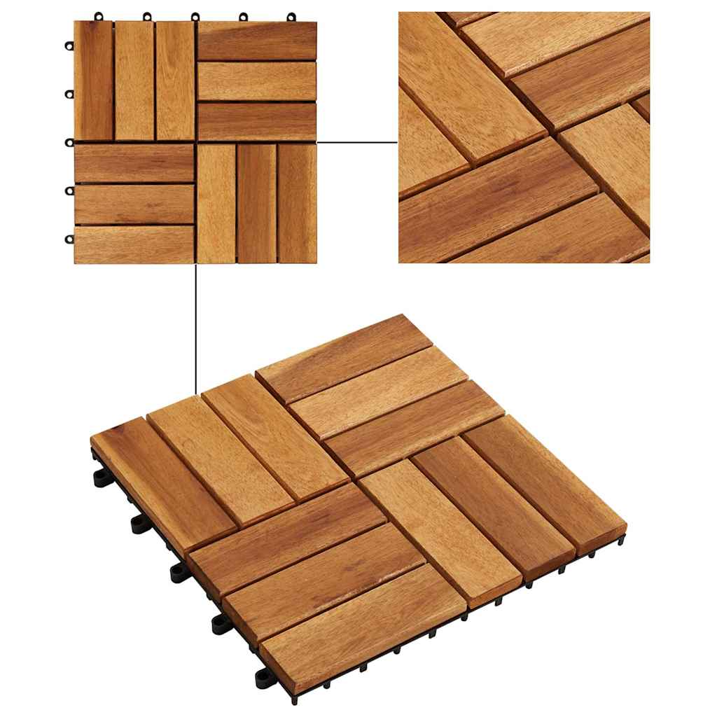 10 Pcs Acacia Decking Tiles 30 X 30 Cm