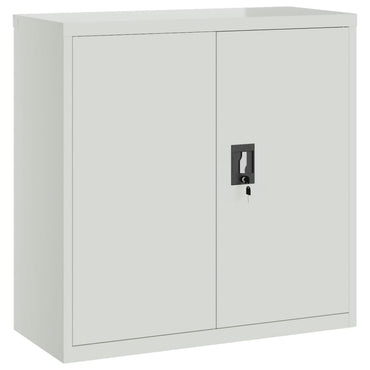 Office Cabinet With 2 Doors Grey 90 Cm Steel