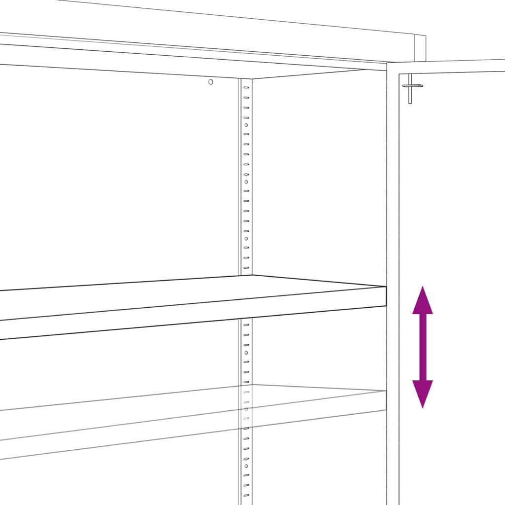 Office Cabinet With 2 Doors Grey 90 Cm Steel