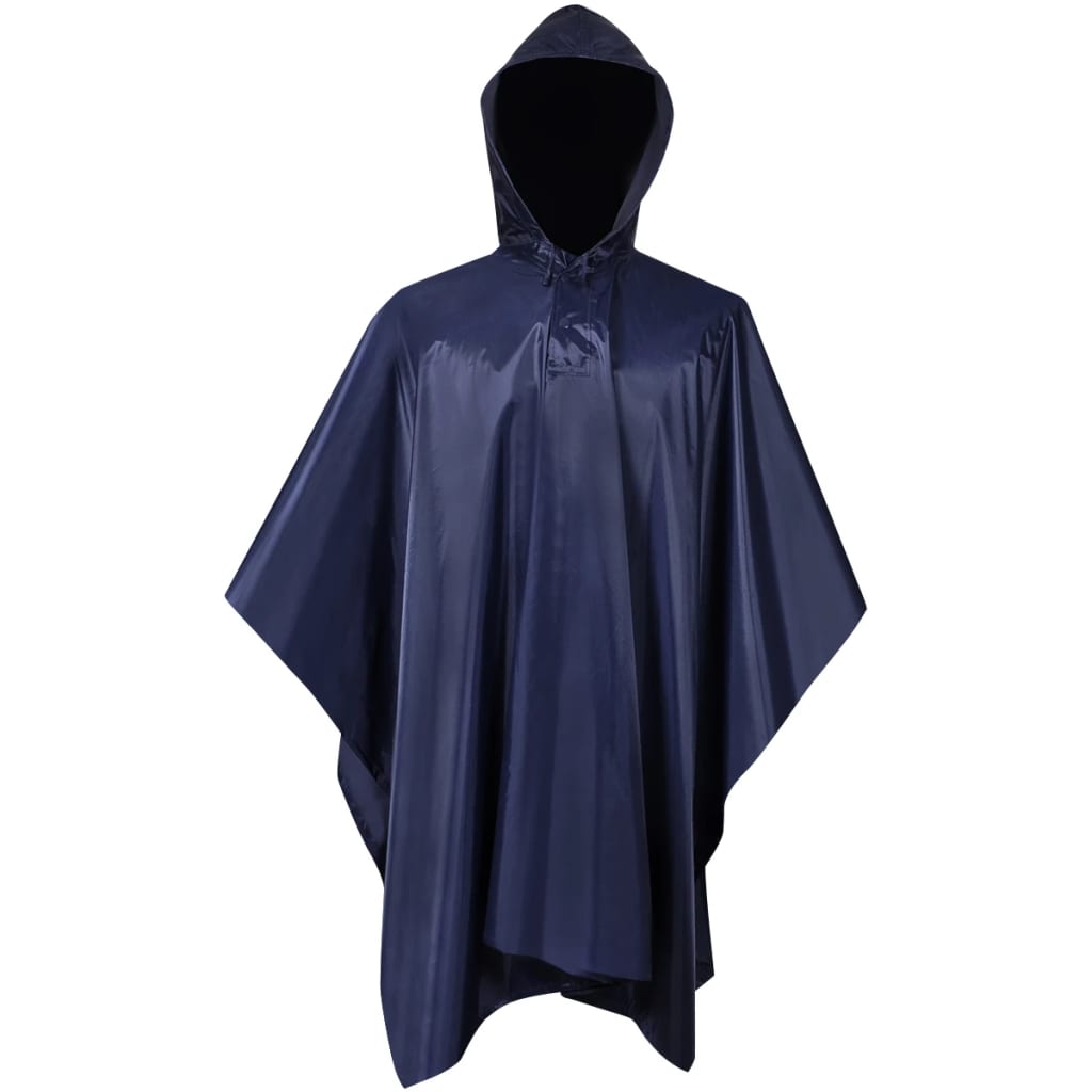 Waterproof Army Rain Poncho For Camping/Hiking Navy Blue