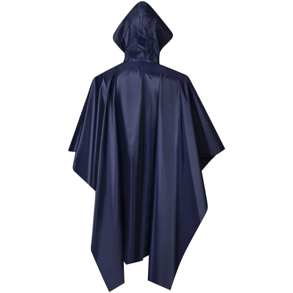 Waterproof Army Rain Poncho For Camping/Hiking Navy Blue