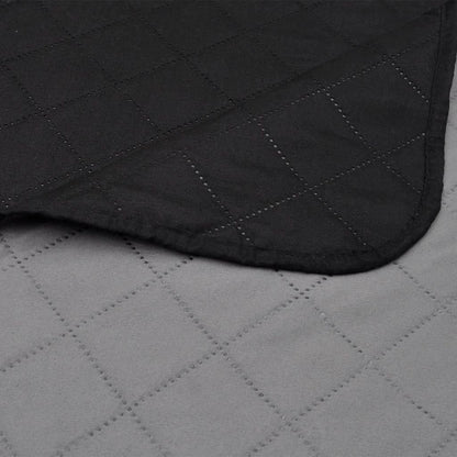 Double-Sided Quilted Bedspread Black/Grey 170 X 210 Cm