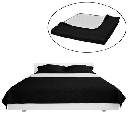 Double-Sided Quilted Bedspread Black/White 230 X 260 Cm