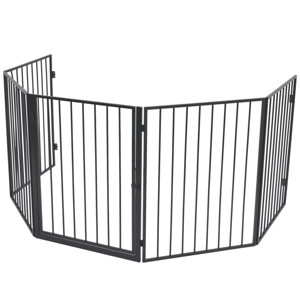 Pet Fireplace Fence Steel Black