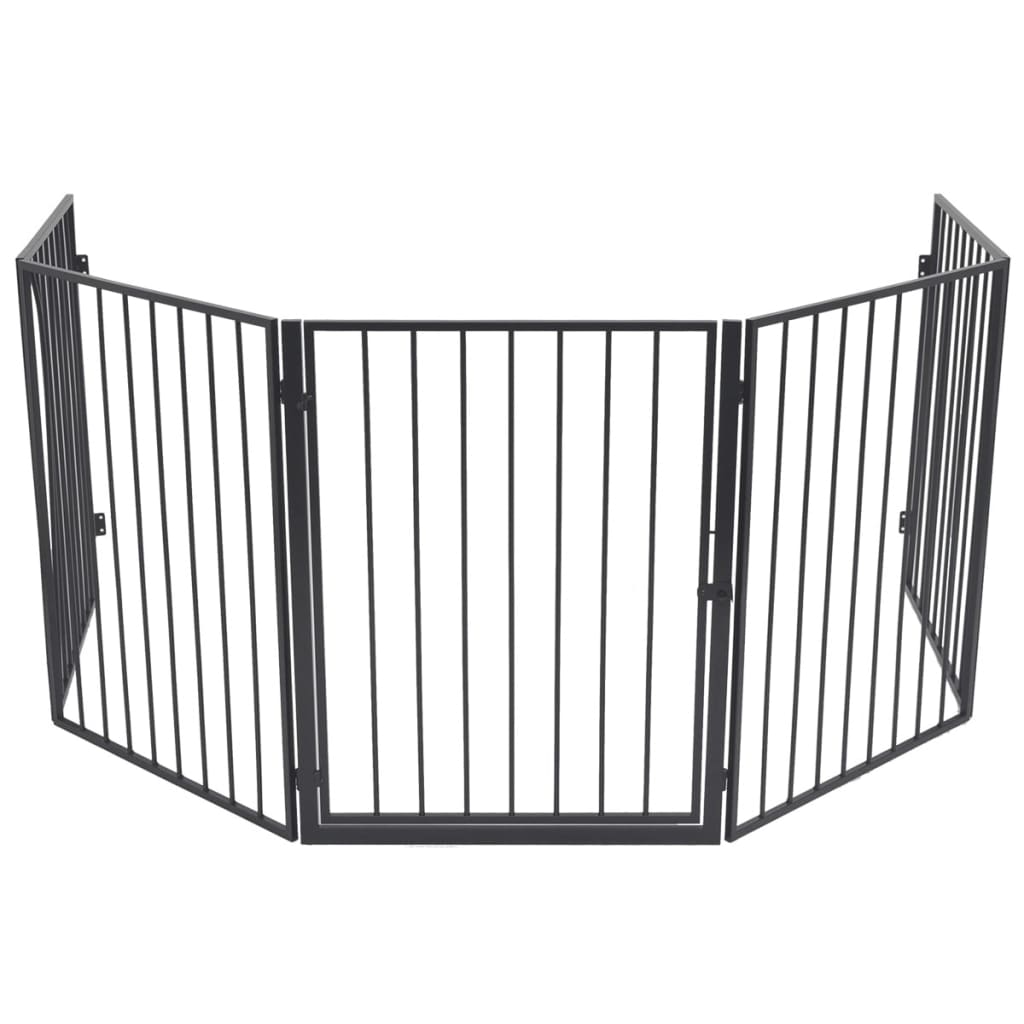 Pet Fireplace Fence Steel Black