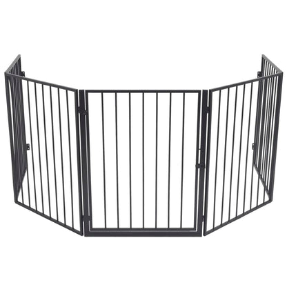 Pet Fireplace Fence Steel Black