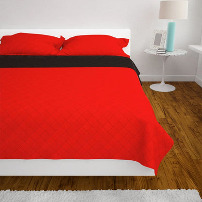 Double-Sided Quilted Bedspread Red And Black 170X210 Cm