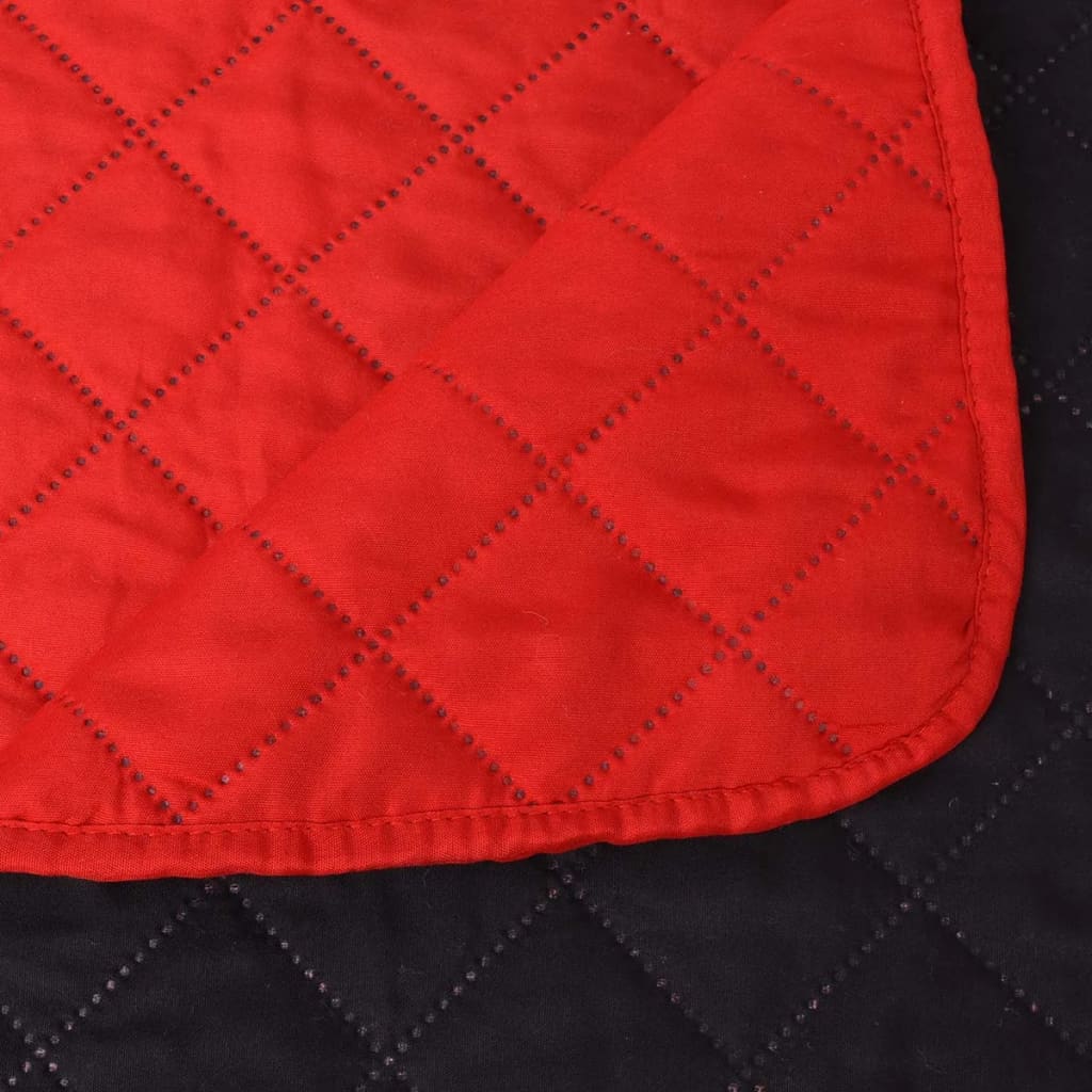 Double-Sided Quilted Bedspread Red And Black 170X210 Cm