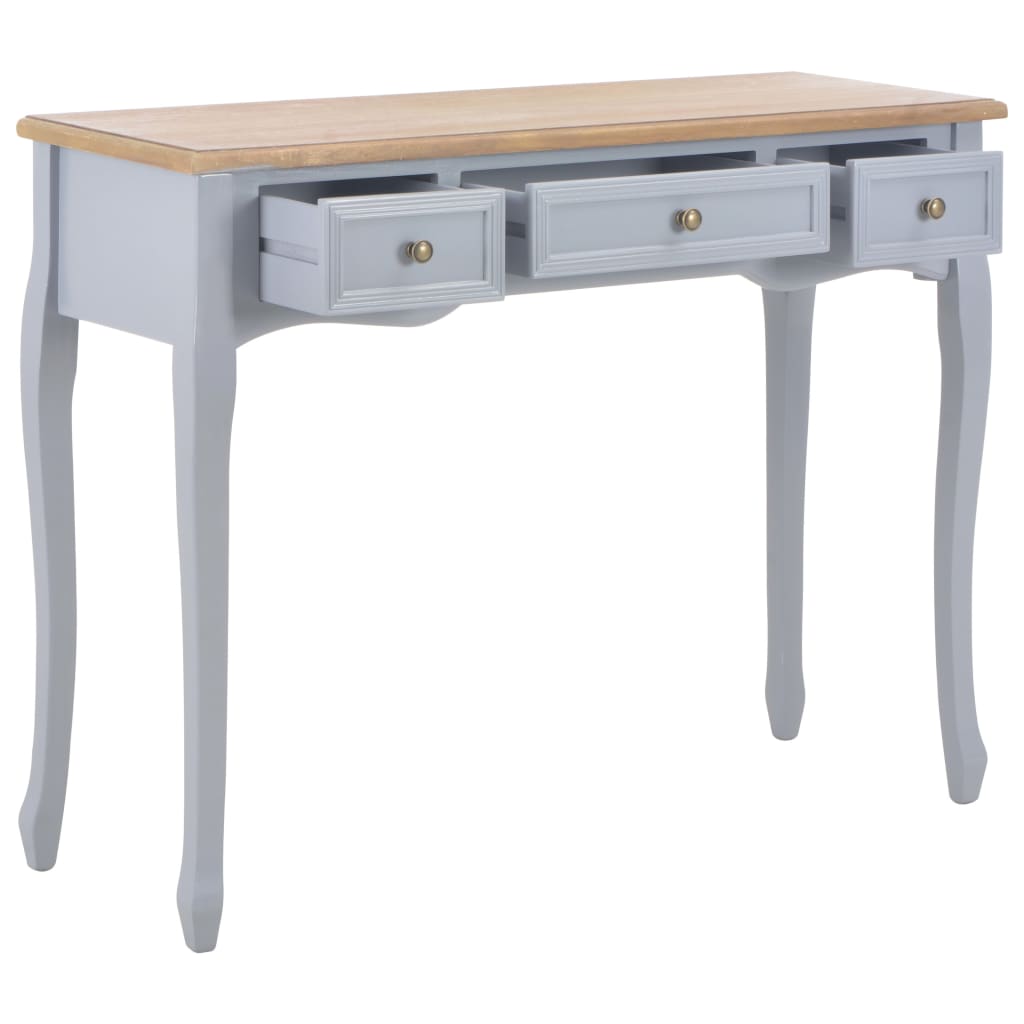 Dressing Console Table With 3 Drawers Grey