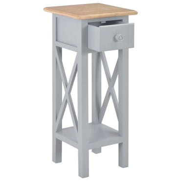 Side Table Grey 27X27X65.5 Cm Wood