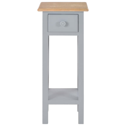 Side Table Grey 27X27X65.5 Cm Wood