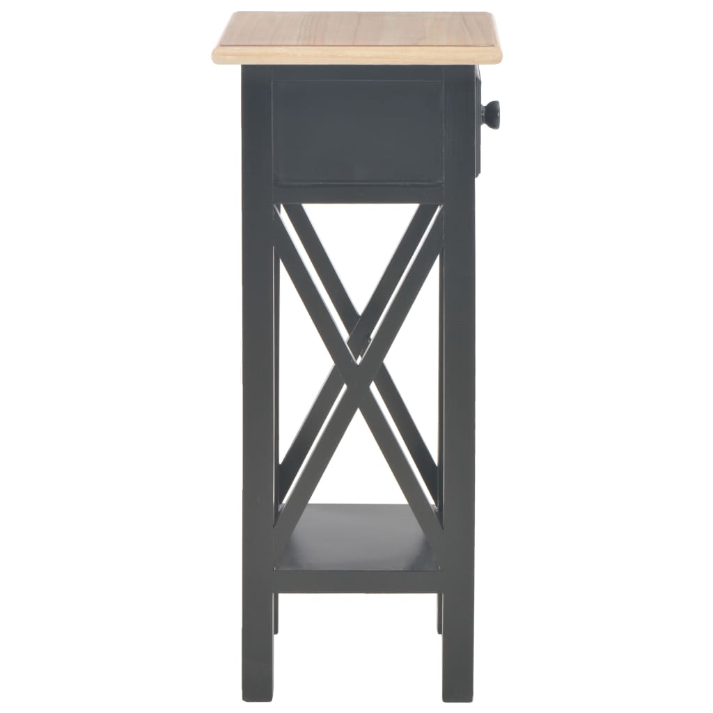 Side Table Black 27X27X65.5 Cm Wood