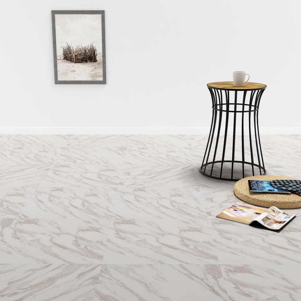 Self-Adhesive Pvc Flooring Planks 5.11 M² White Marble