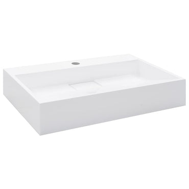 Wash Basin 60X38X11 Cm Mineral Cast/Marble Cast White