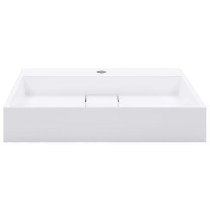 Wash Basin 60X38X11 Cm Mineral Cast/Marble Cast White