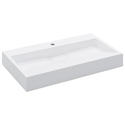 Wash Basin 80X46X11 Cm Mineral Cast/Marble Cast White