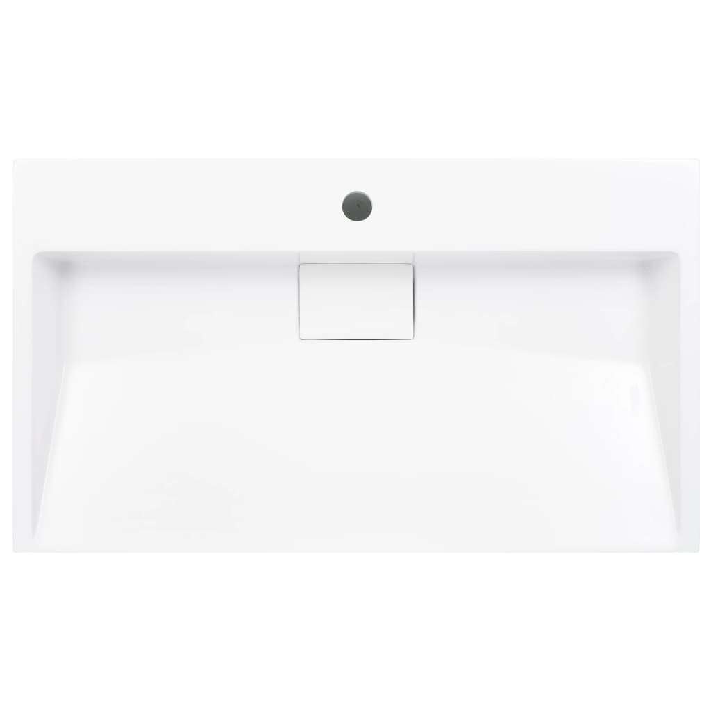 Wash Basin 80X46X11 Cm Mineral Cast/Marble Cast White