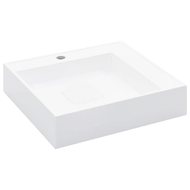 Wash Basin 50X50X12.3 Cm Mineral Cast/Marble Cast White