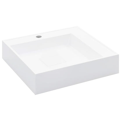 Wash Basin 50X50X12.3 Cm Mineral Cast/Marble Cast White