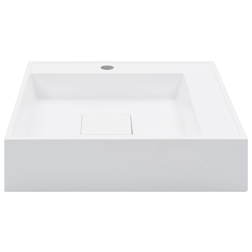 Wash Basin 50X50X12.3 Cm Mineral Cast/Marble Cast White