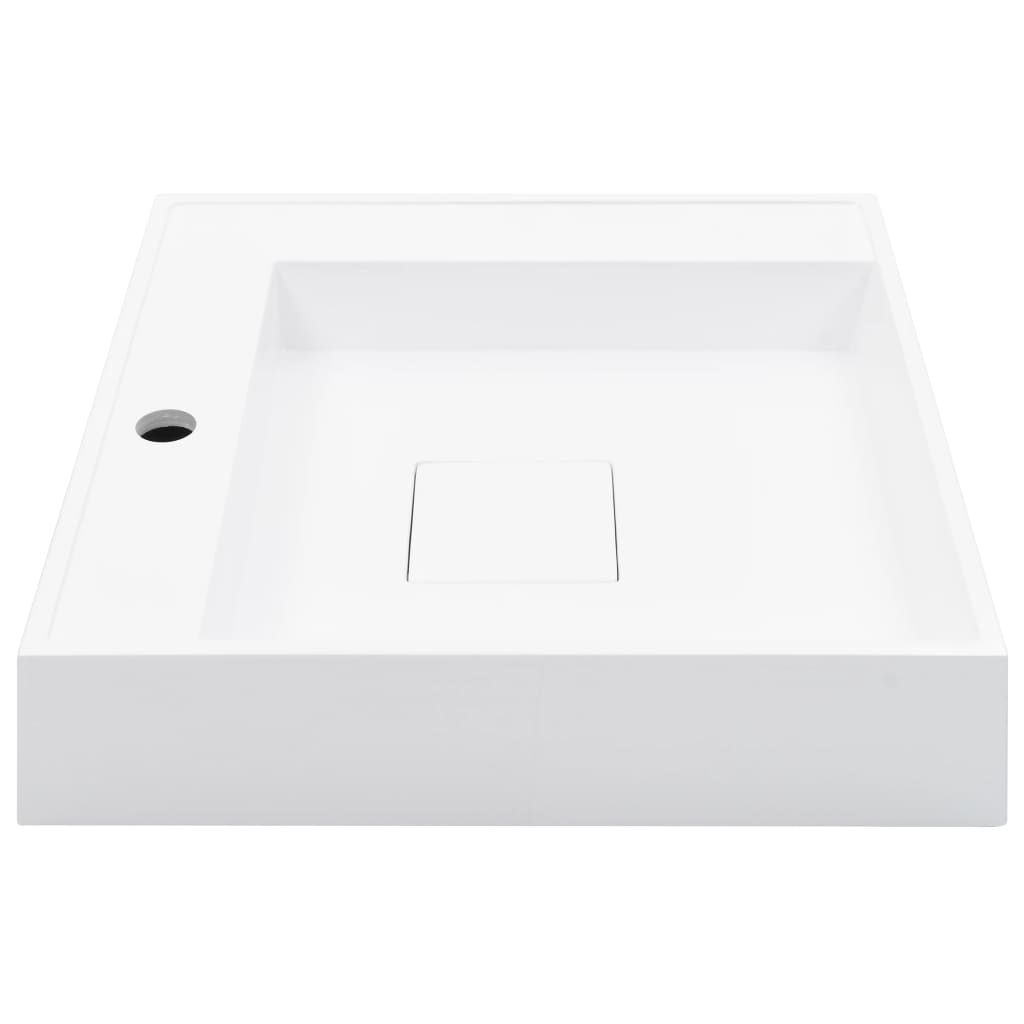 Wash Basin 50X50X12.3 Cm Mineral Cast/Marble Cast White