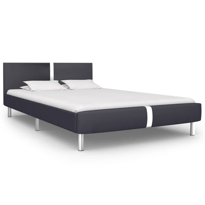 Bed Frame Black Faux Leather 135X190 Cm Double