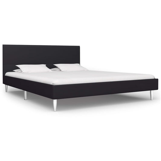 Bed Frame Black Fabric 135X190 Cm Double